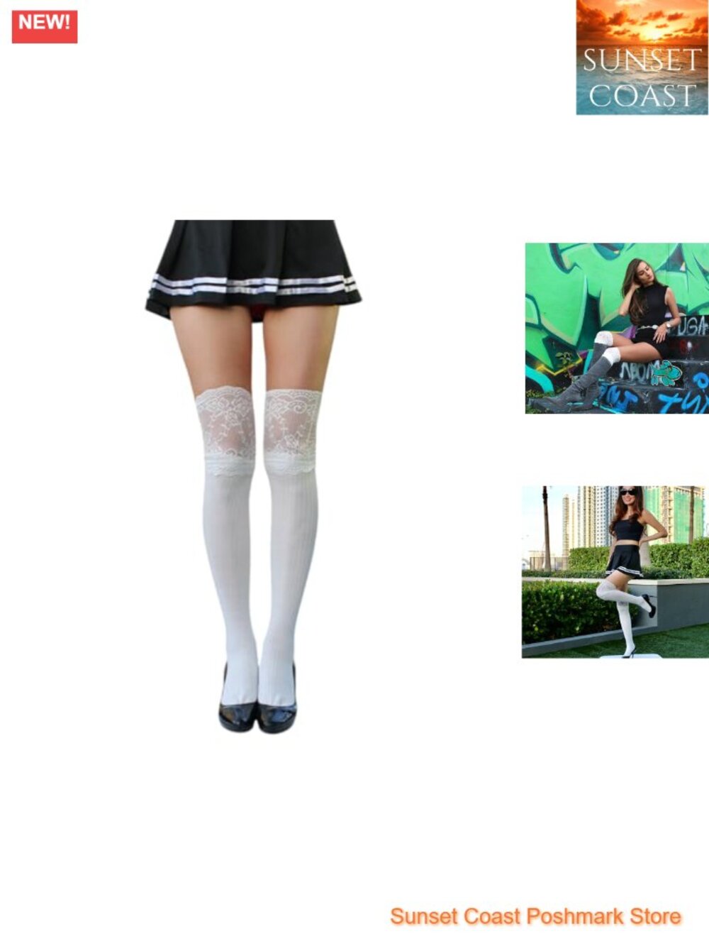 Lace Top Thigh High Socks Over Knee Boot Cuffs Costume Accessory